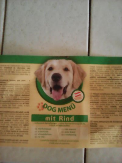 Dog menù con manzo