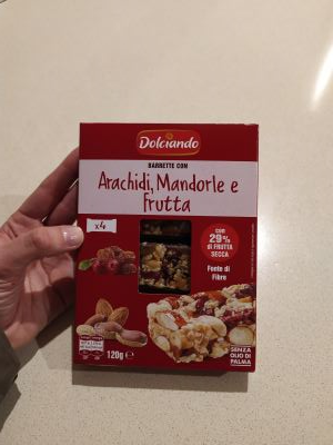 Barrette Arachidi, mandorle e Frutta
